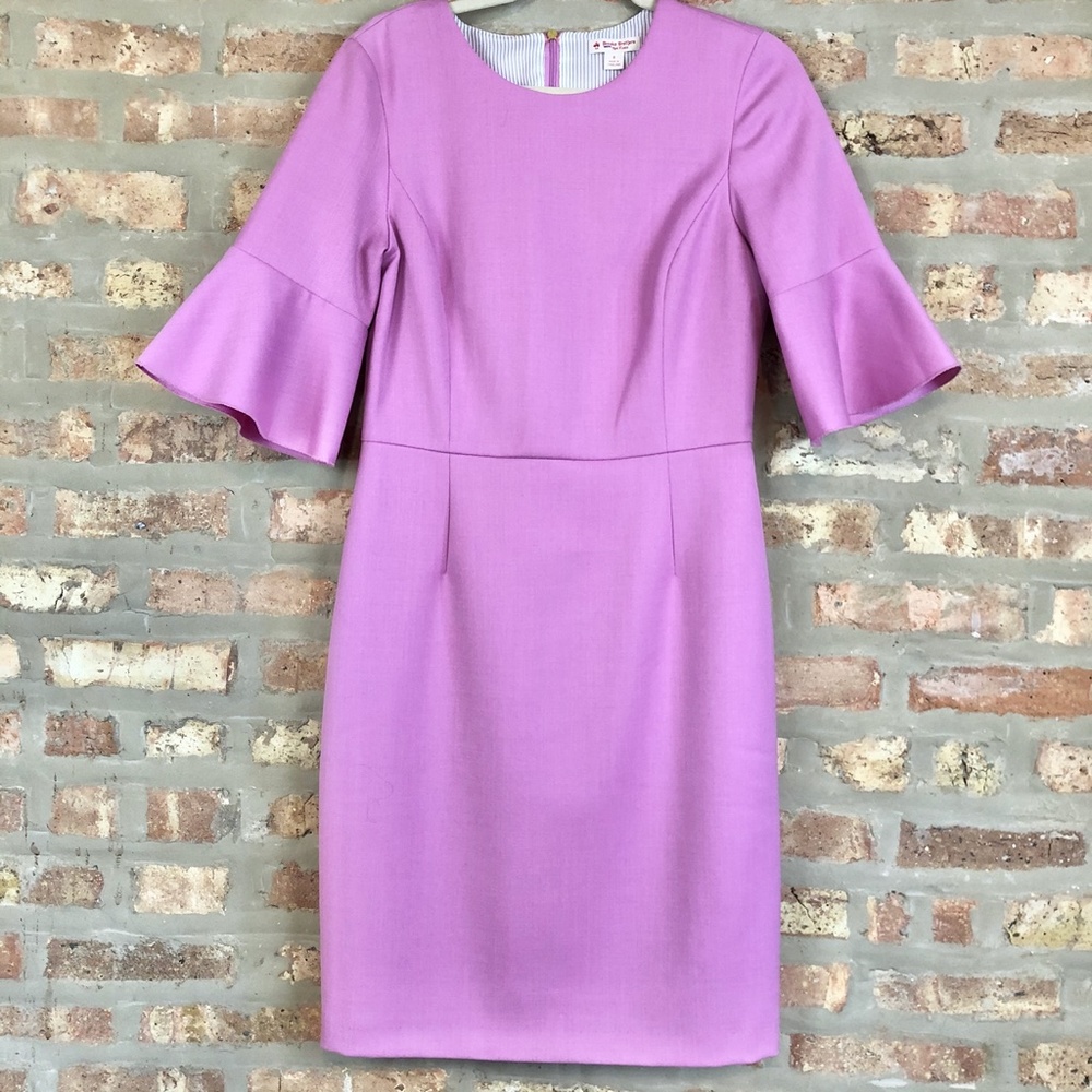Brooks Brothers NWOT Pink Peplum Sleeve Dress 8
